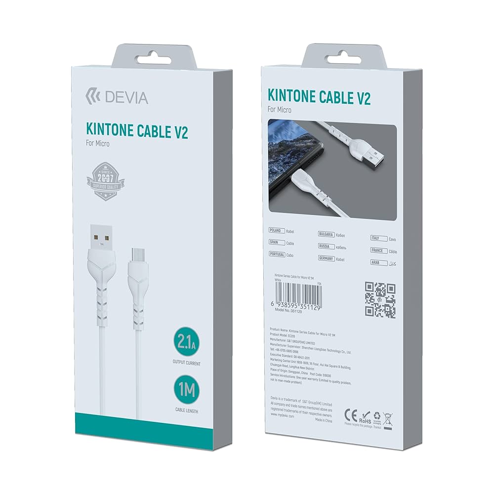  Foto - Cable Micro V8 Kintone Serie V2  Devia